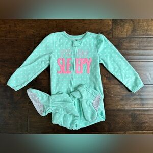CARTER’S | Simple Joy Toddler Girl Fleece Footed Pajamas - 3T